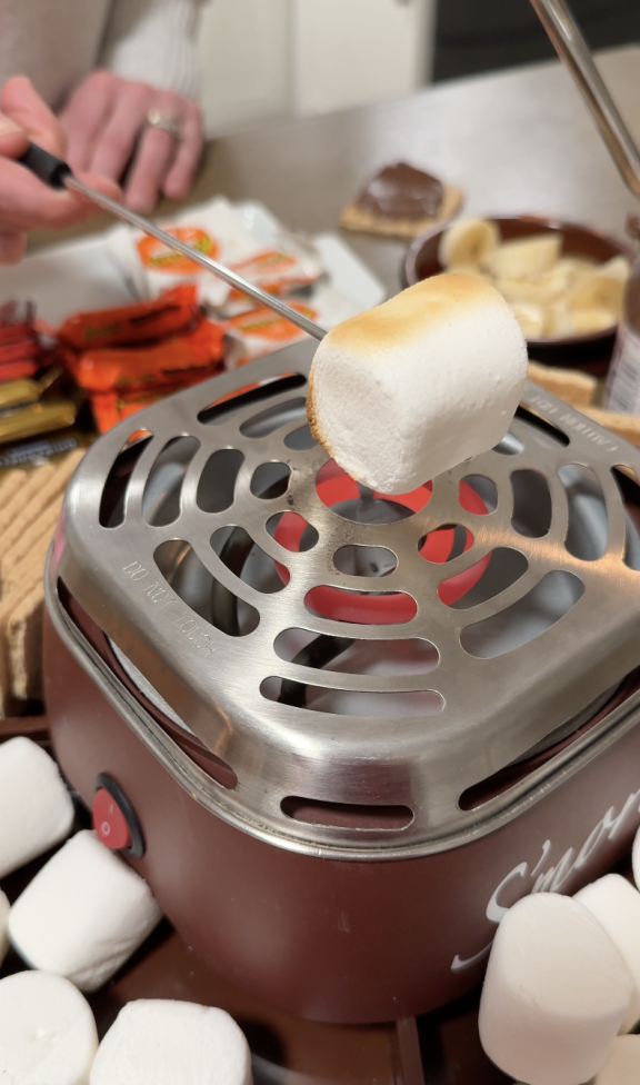 Toasting Marshmallow on S'mores Machine