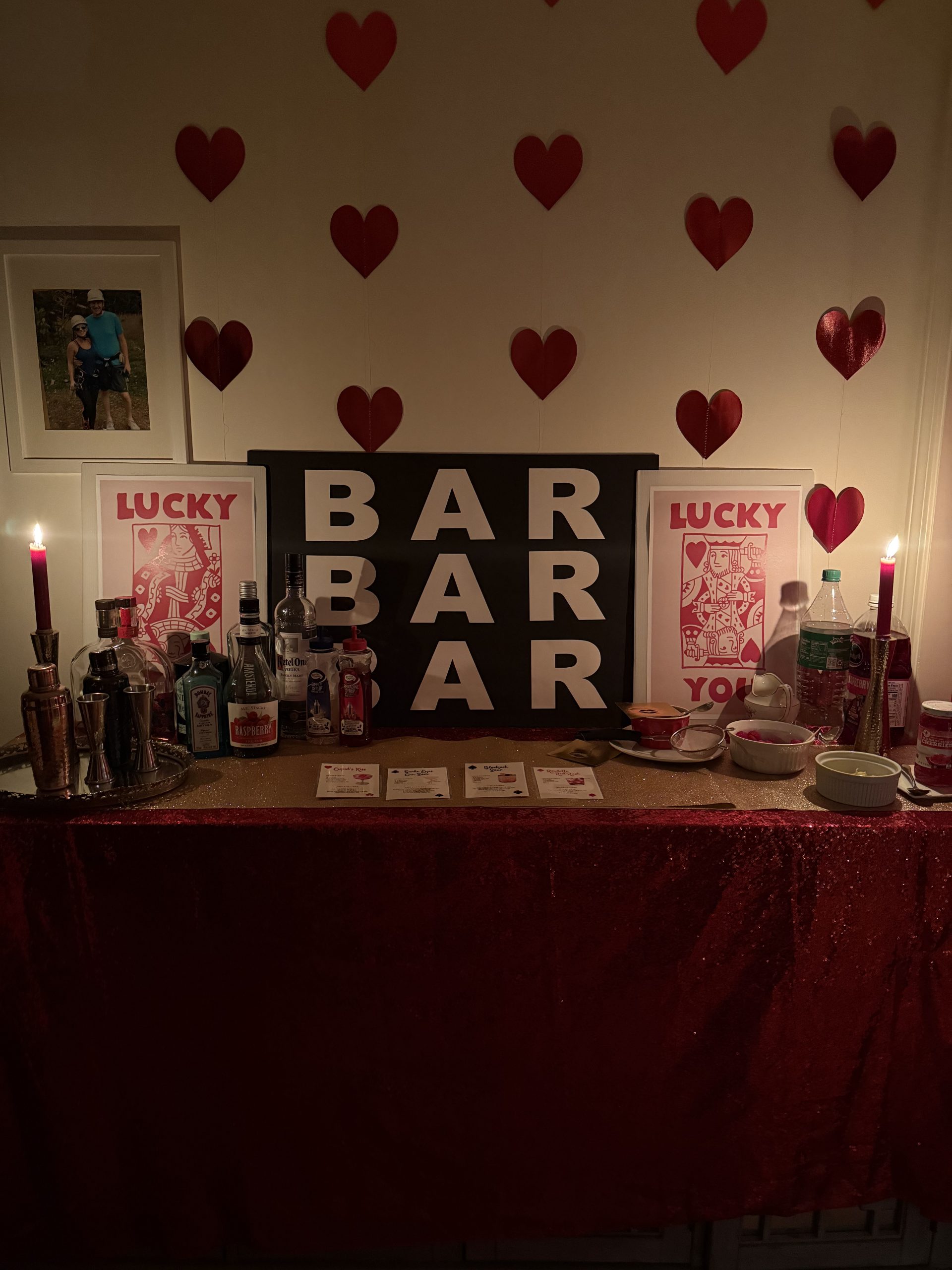 Casino Dinner Party Theme Bar with BAR BAR BAR sign