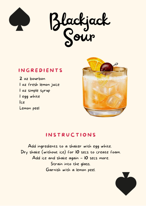 Cupid Casino Drink Recipe Blackjack Sour